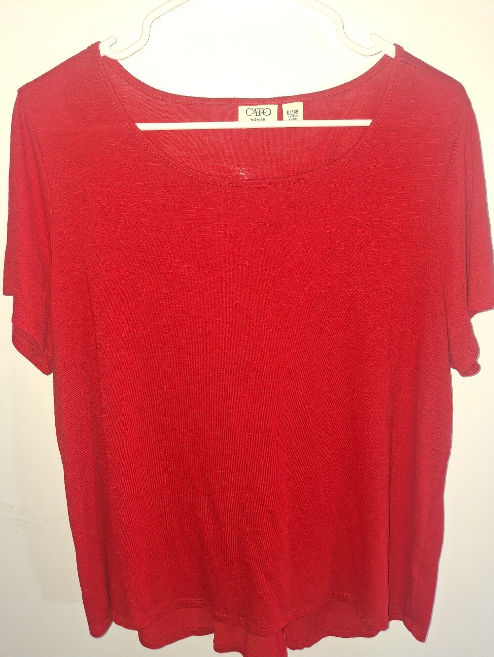 Cato Bright Red Short Sleeve Scoop Neck Tee